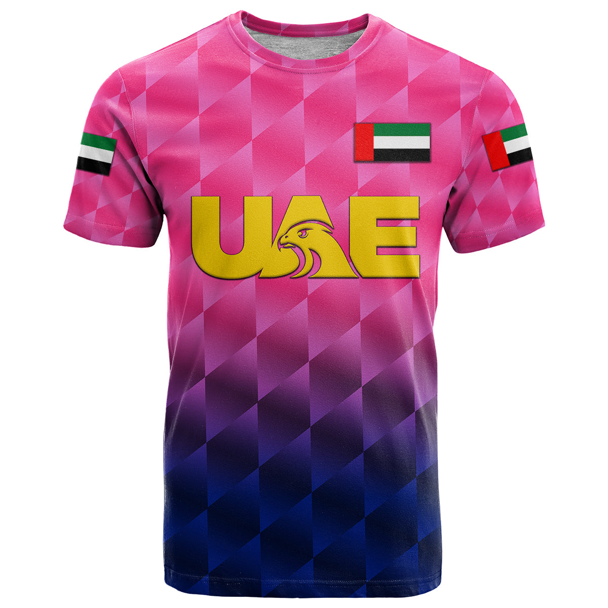 Custom United Arab Emirates UAE Cricket T-Shirt Falcon Unique Pink Graphic Tee