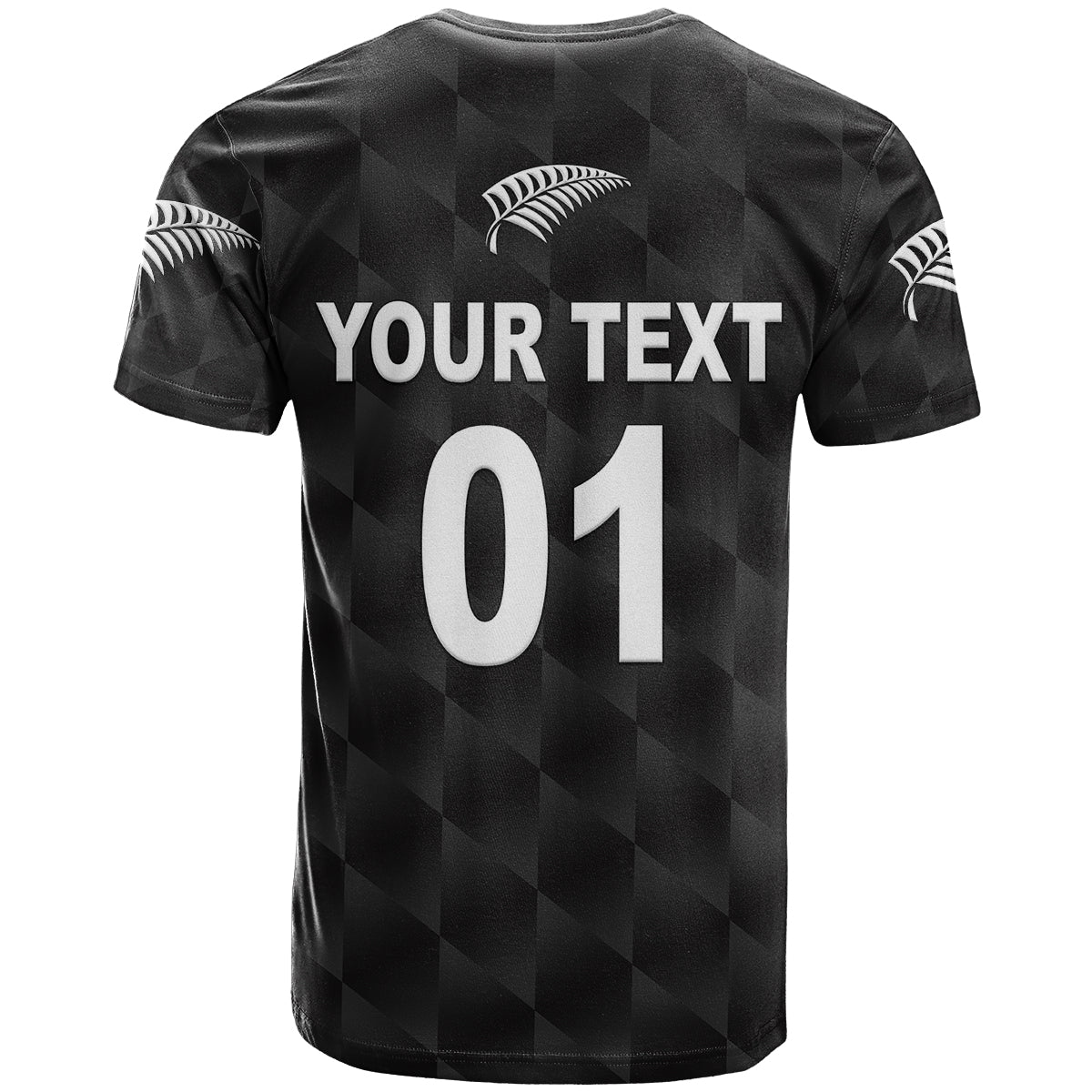 Custom New Zealand Cricket T-Shirt Silver Fern Unique Black Graphic Tee