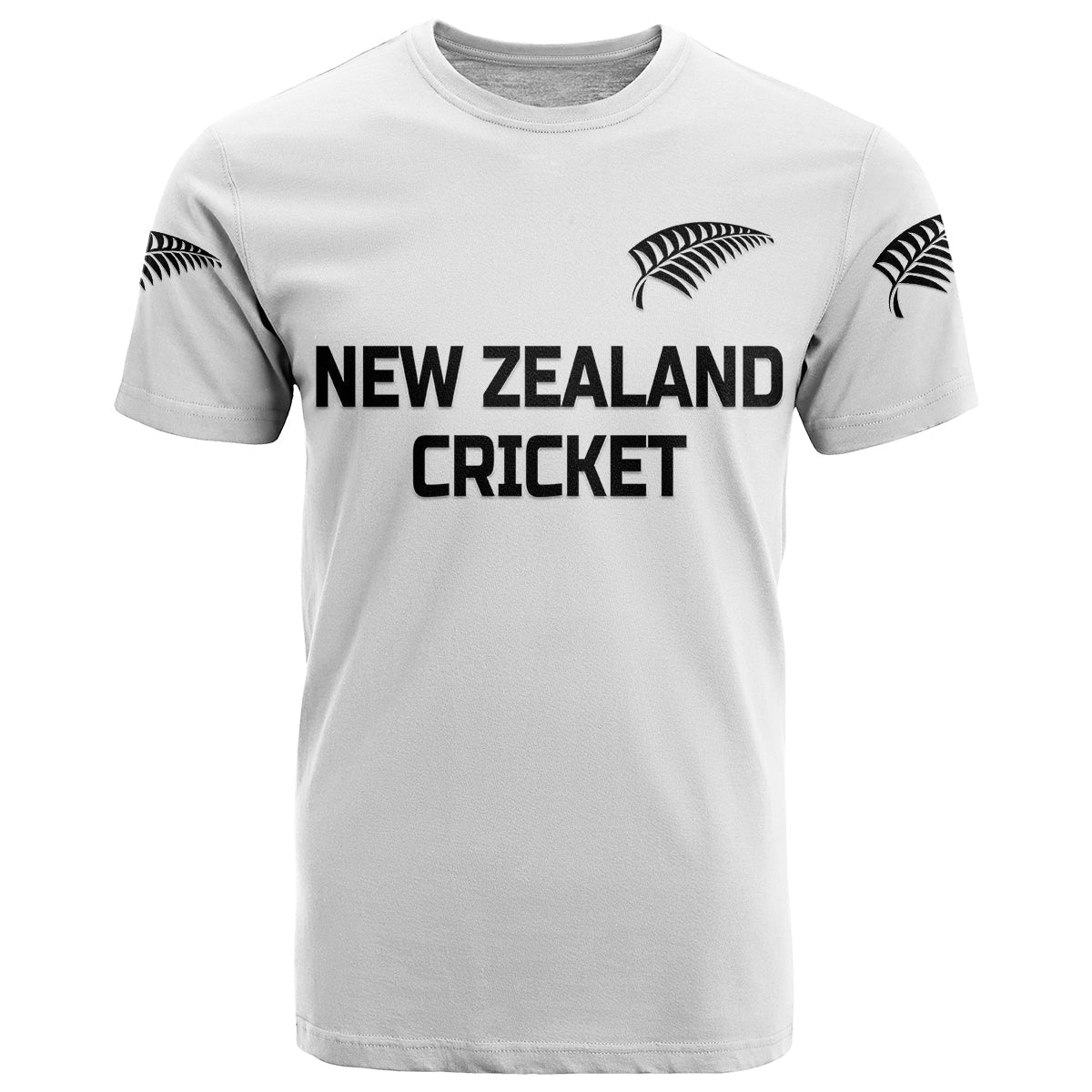 Custom New Zealand Cricket T-Shirt Silver Fern Unique White Graphic Tee