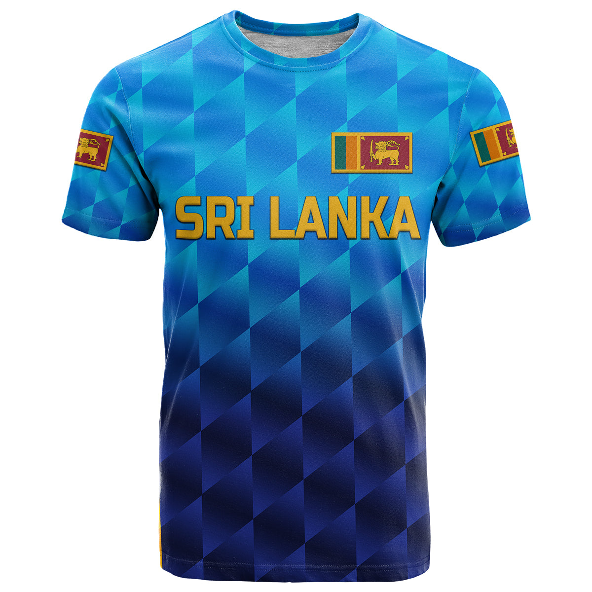 Custom Sri Lanka Cricket T-Shirt The Lions Unique Gradient Blue Graphic Tee