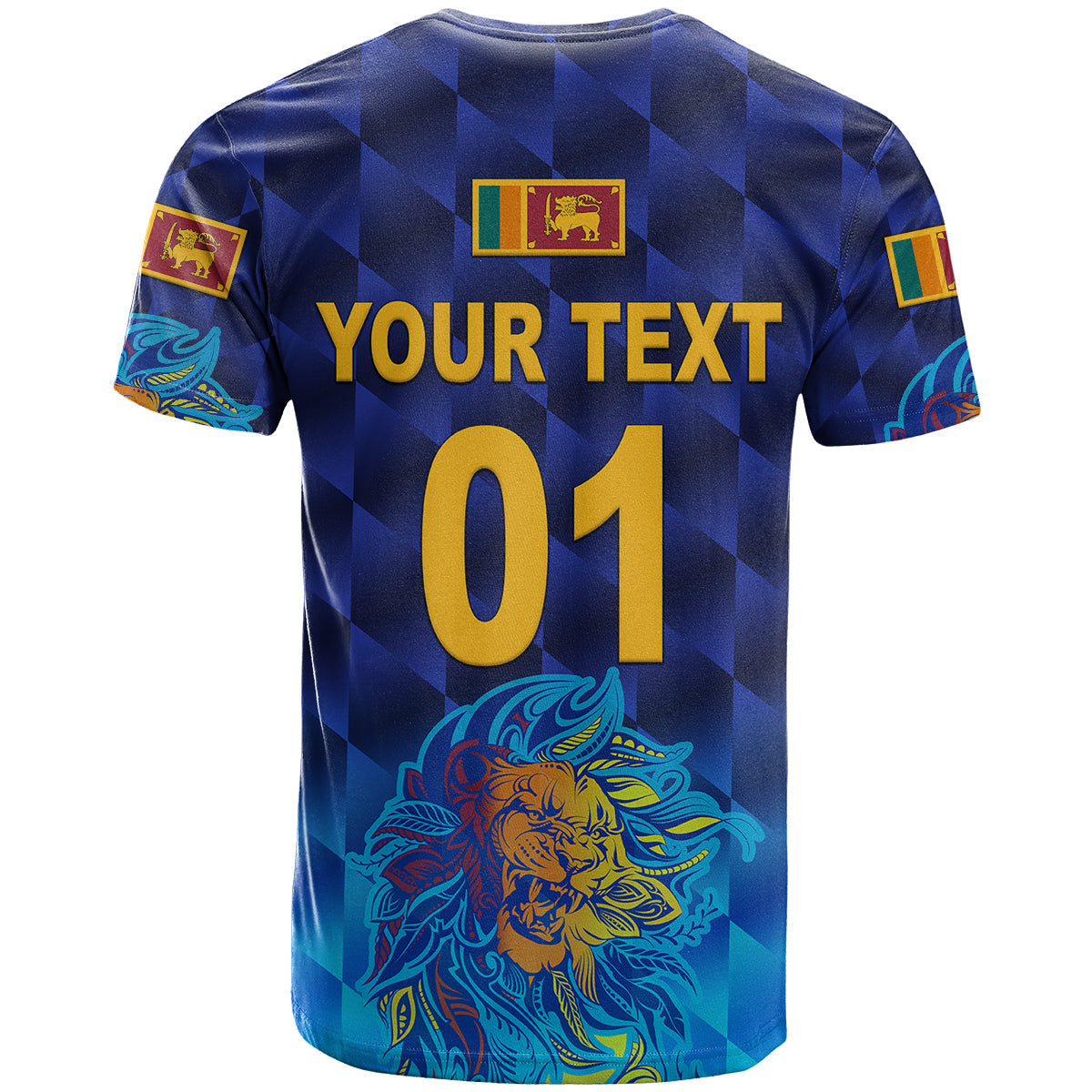 Custom Sri Lanka Cricket T-Shirt The Lions Pride Version Blue Graphic Tee