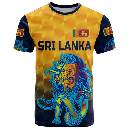 Custom Sri Lanka Cricket T-Shirt The Lions Pride Version Yellow Graphic Tee