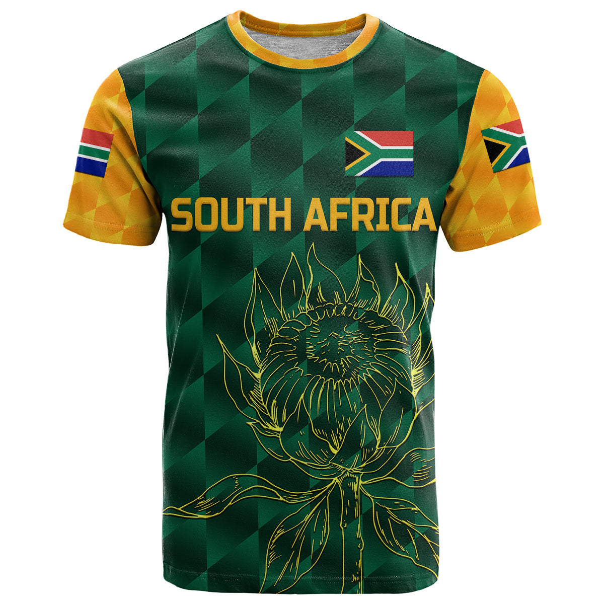 Custom South Africa Proteas Cricket T-Shirt Simple Green Graphic Tee