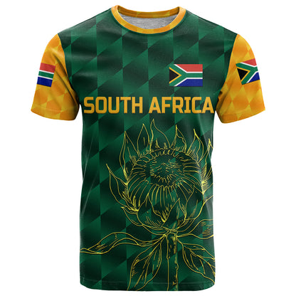 Custom South Africa Proteas Cricket T-Shirt Simple Green Graphic Tee