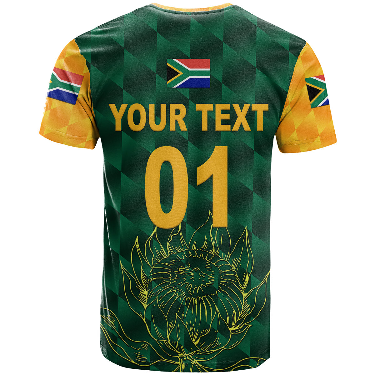 Custom South Africa Proteas Cricket T-Shirt Simple Green Graphic Tee