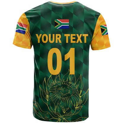 Custom South Africa Proteas Cricket T-Shirt Simple Green Graphic Tee