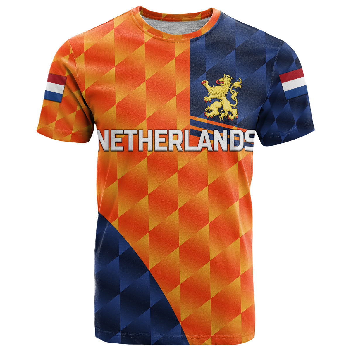 Custom Netherlands Cricket Dutch Lion T-Shirt Pride Version Orange Graphic Tee