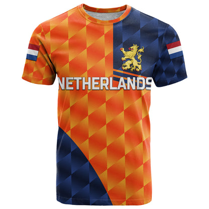Custom Netherlands Cricket Dutch Lion T-Shirt Pride Version Orange Graphic Tee