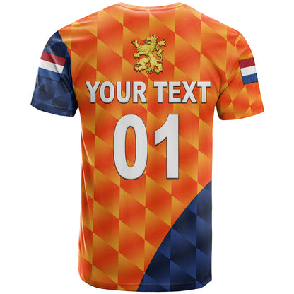 Custom Netherlands Cricket Dutch Lion T-Shirt Pride Version Orange Graphic Tee