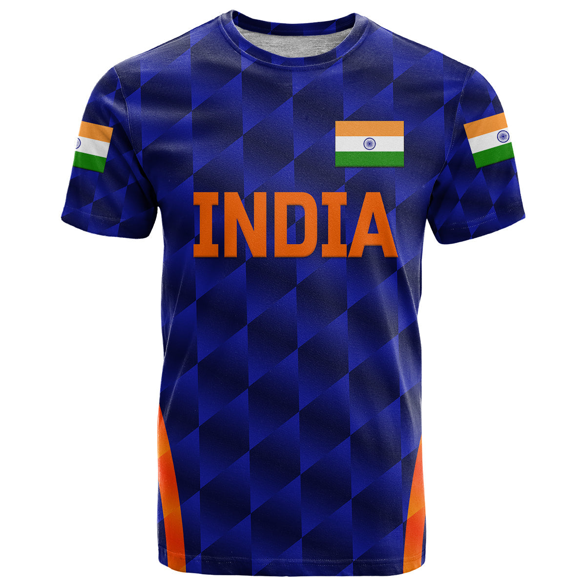 Custom India Cricket T-Shirt Men In Blue Unique Blue Graphic Tee