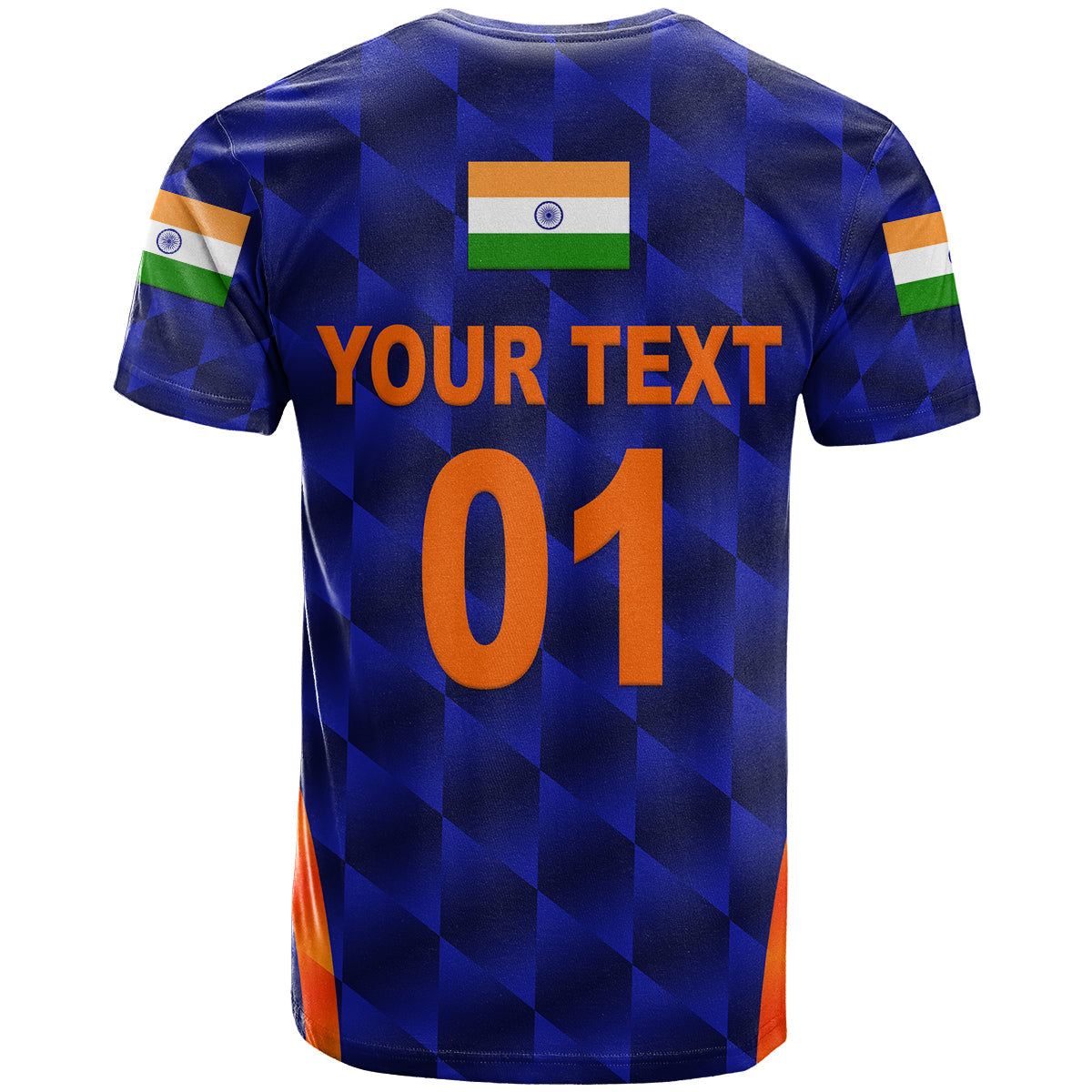 Custom India Cricket T-Shirt Men In Blue Unique Blue Graphic Tee