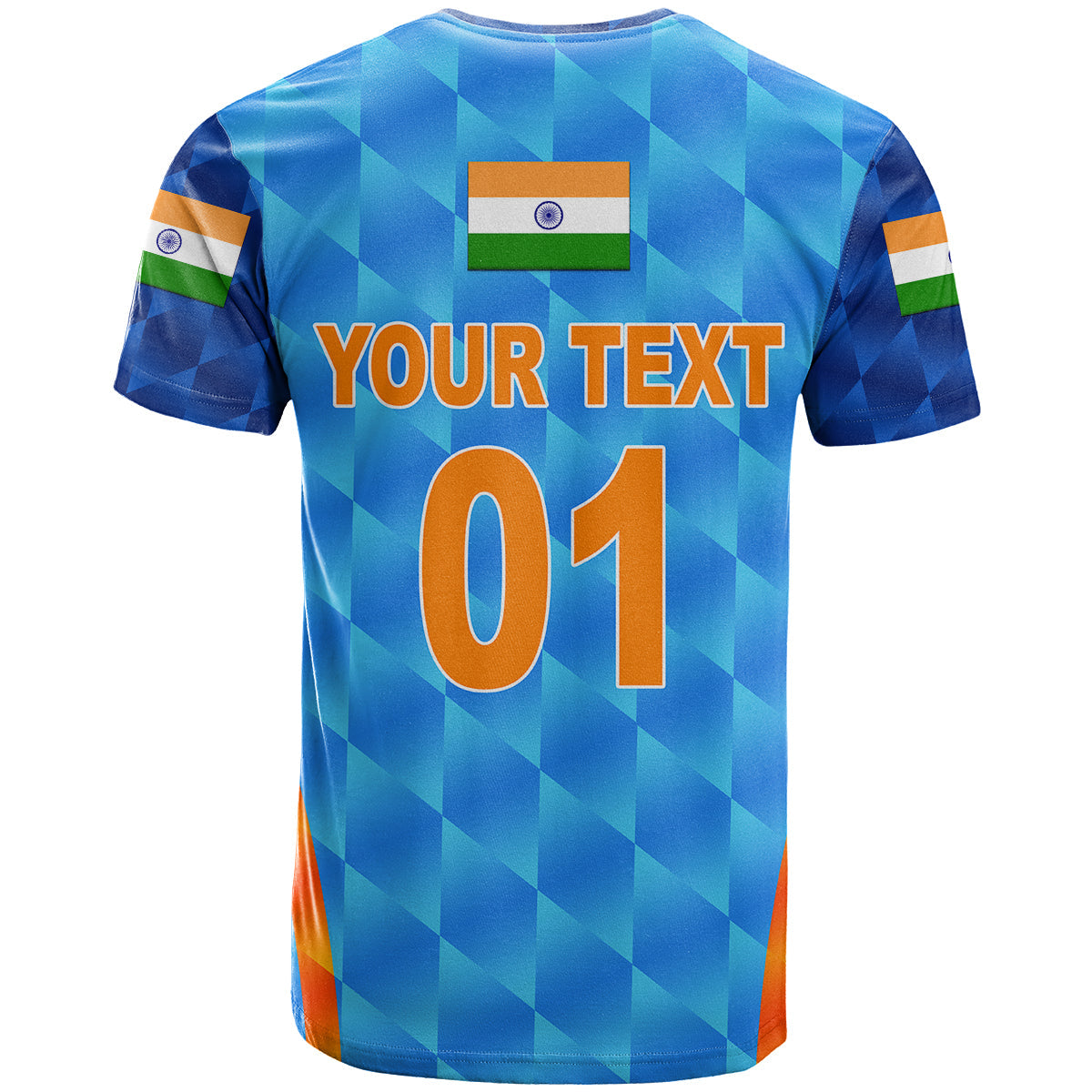 Custom India Cricket T-Shirt Men In Blue Unique Light Blue Graphic Tee