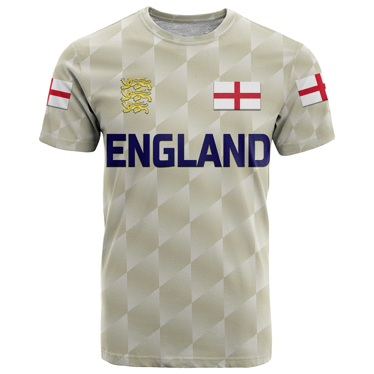 Custom England Cricket T-Shirt Unique Beige Graphic Tee