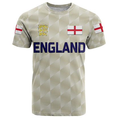 Custom England Cricket T-Shirt Unique Beige Graphic Tee