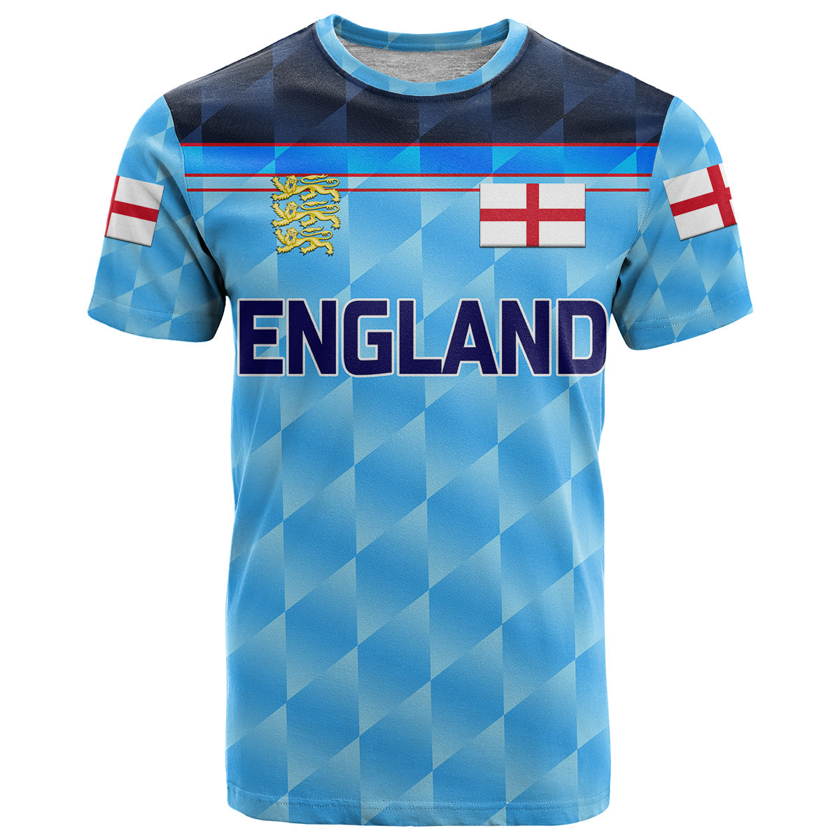 Custom England Cricket T-Shirt Unique Blue Graphic Tee