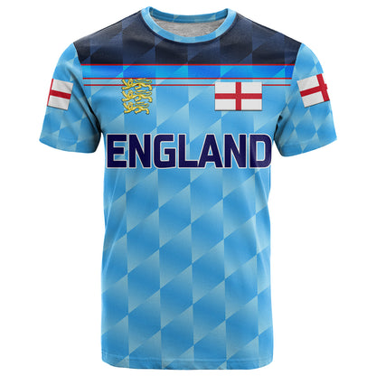 Custom England Cricket T-Shirt Unique Blue Graphic Tee