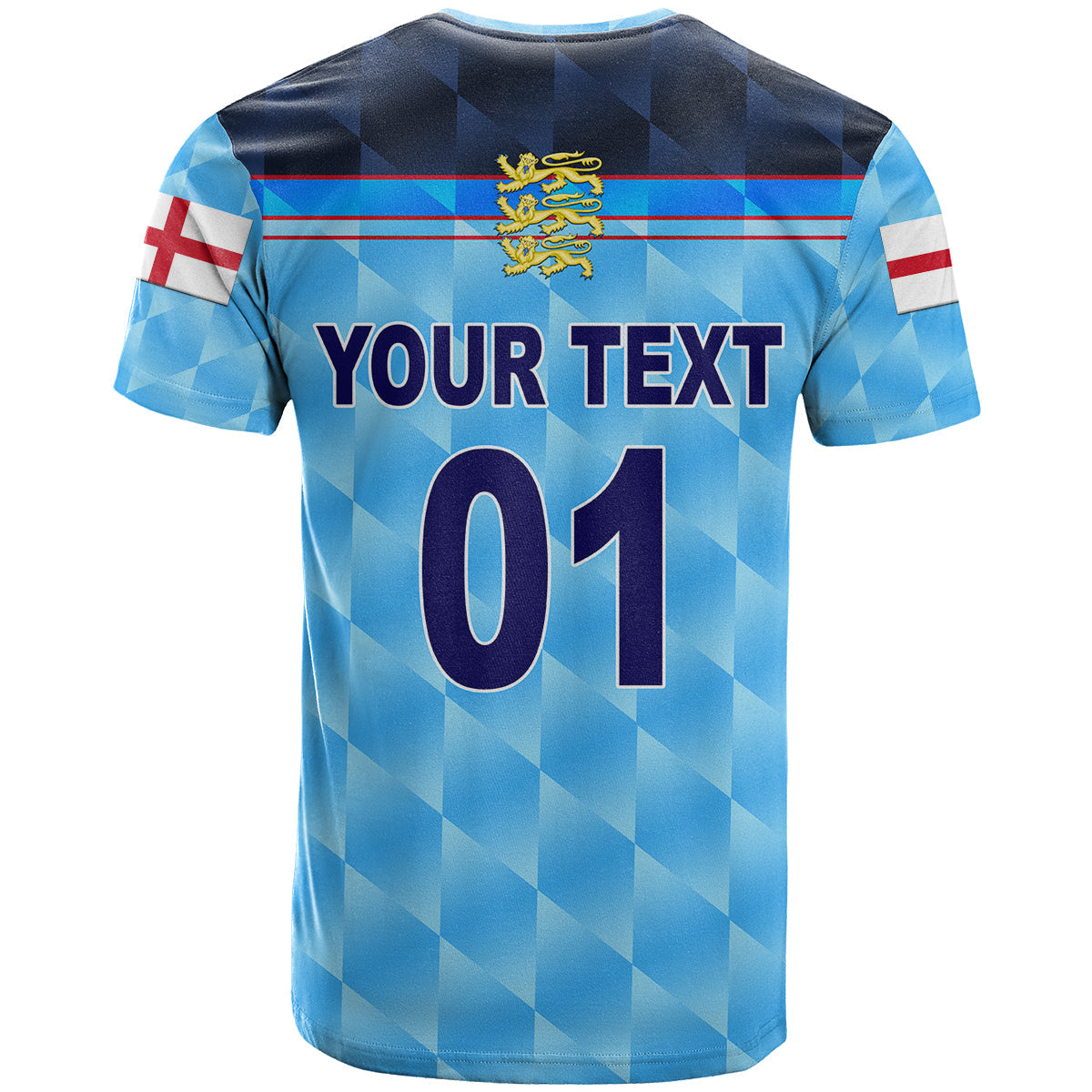 Custom England Cricket T-Shirt Unique Blue Graphic Tee