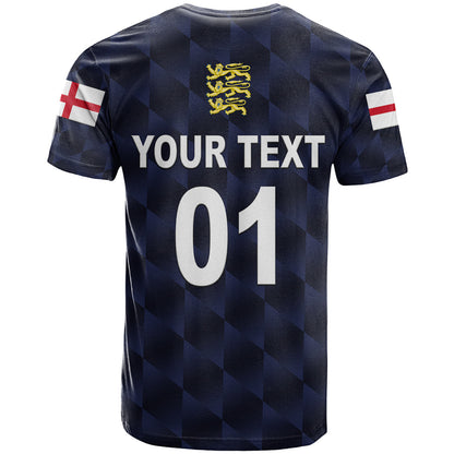 Custom England Cricket T-Shirt Unique Navy Graphic Tee