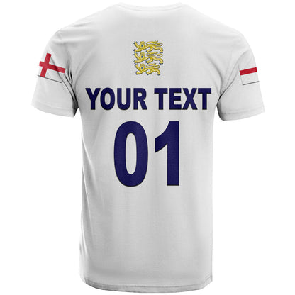 Custom England Cricket T-Shirt Unique White Graphic Tee