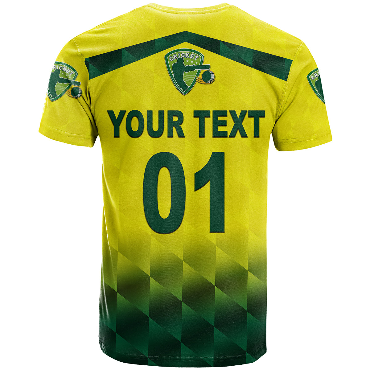 Custom Australia Cricket T-Shirt Aussie Unique Gradient Yellow Vibes Graphic Tee
