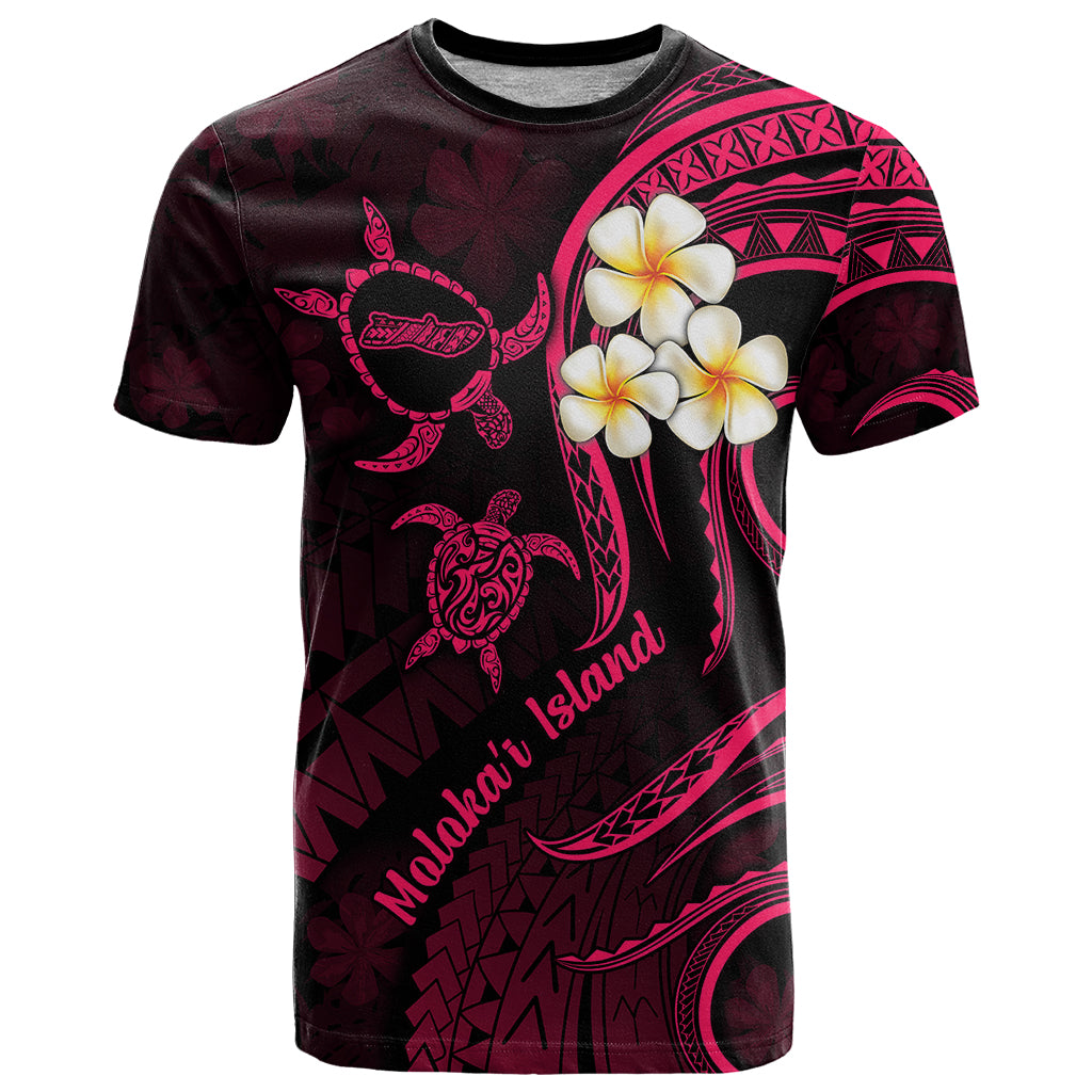 Hawaii T-Shirt Molokai Islands Polynesian Sunset Plumeria Pink Vibe Graphic Tee