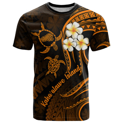 Hawaii T-Shirt Kahoolawe Islands Polynesian Sunset Plumeria Gold Vibe Graphic Tee