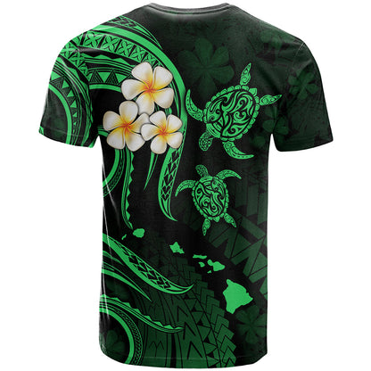 Hawaii T-Shirt Kahoolawe Islands Polynesian Sunset Plumeria Green Vibe Graphic Tee