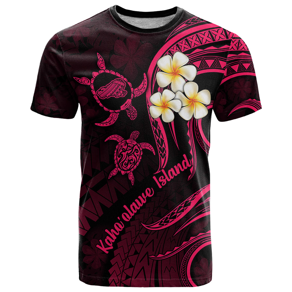 Hawaii T-Shirt Kahoolawe Islands Polynesian Sunset Plumeria Pink Vibe Graphic Tee