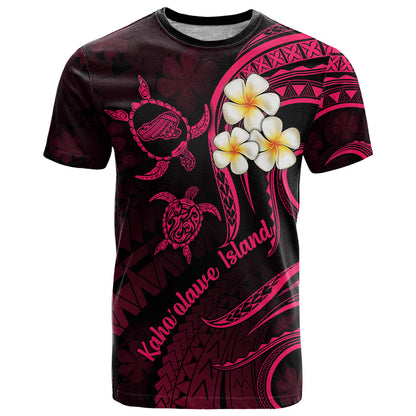 Hawaii T-Shirt Kahoolawe Islands Polynesian Sunset Plumeria Pink Vibe Graphic Tee