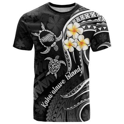 Polynesian Hawaii T-Shirt Kahoolawe Islands with Pacific Plumeria White Vibe Graphic Tee