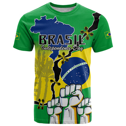 Personalised Brasil T-Shirt Feliz Dia da Independencia Graphic Tee