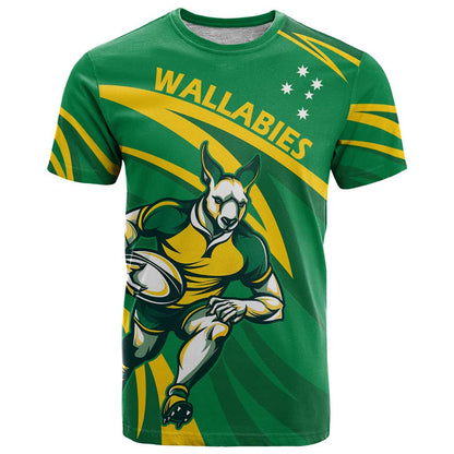 Personalized Australia Rugby Champion T-Shirt Wallabies Mascot with Sporty Style Graphic Tee