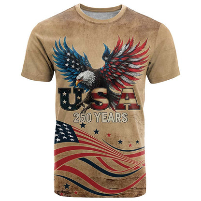 America 250th Anniversary T-Shirt Eagle Us Flag July 4Th Graphic Tee