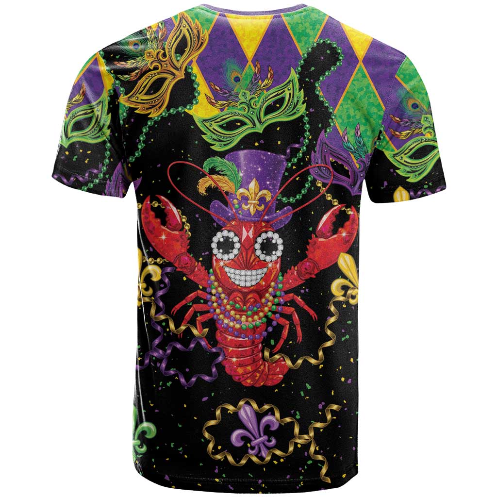 Mardi Gras Crawfish T-Shirt On Tuesdays We Wear Beads Graphic Tee