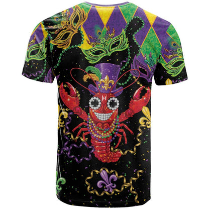 Mardi Gras Crawfish T-Shirt On Tuesdays We Wear Beads Graphic Tee