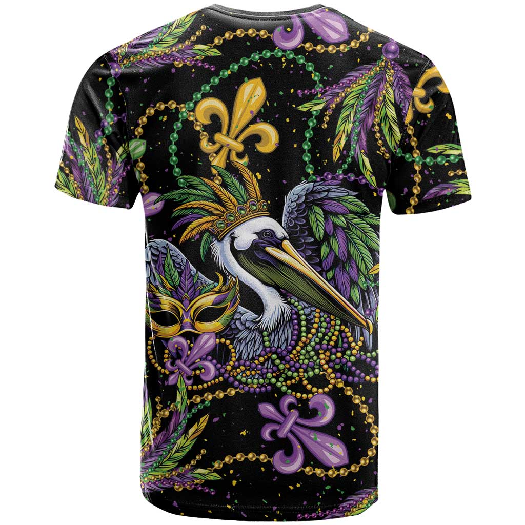 Mardi Gras Pelican T-Shirt Throw me Something Mister! Graphic Tee