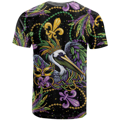 Mardi Gras Pelican T-Shirt Throw me Something Mister! Graphic Tee