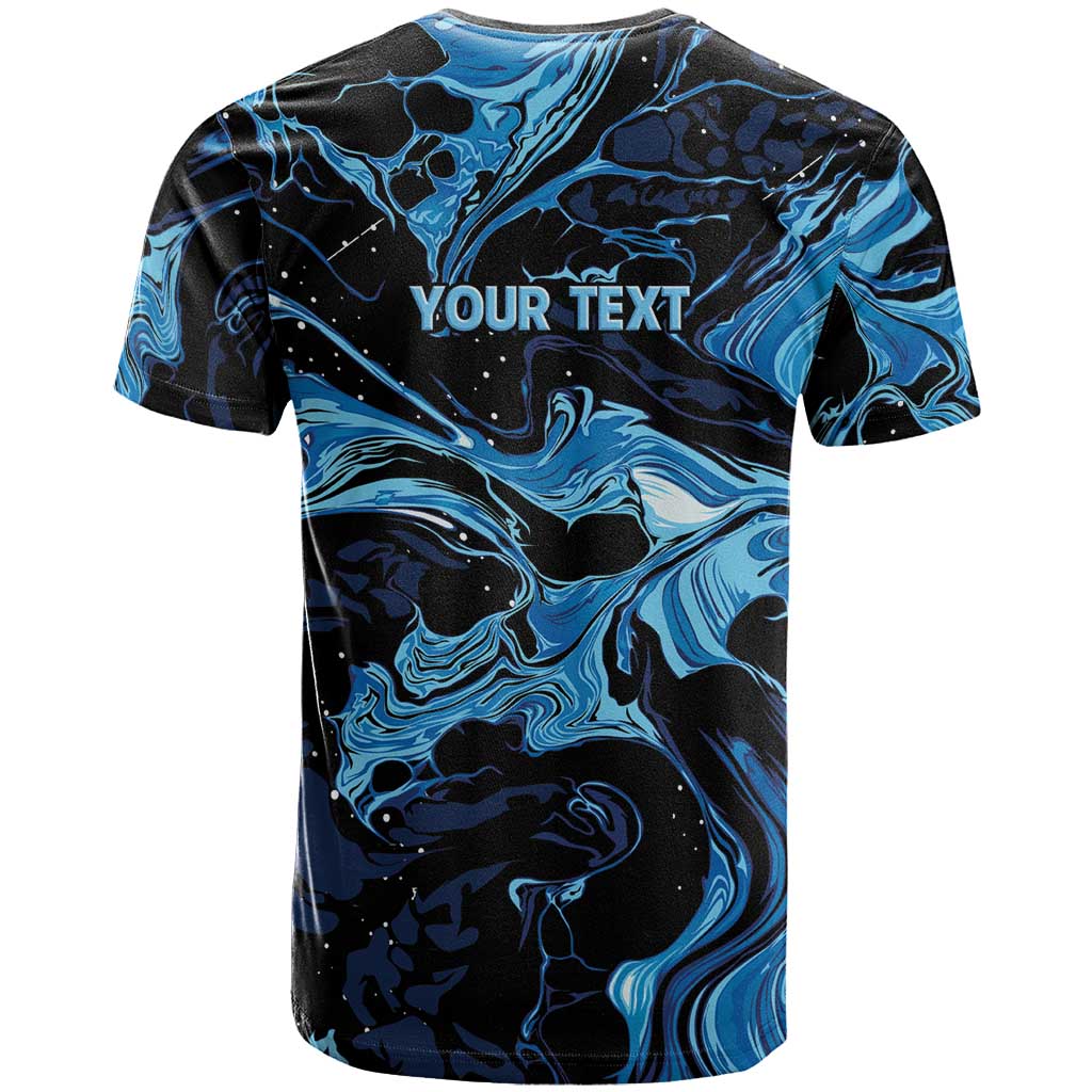 I Like My Ice Crushed Personalized T-Shirt Ice Blue White Marble Seamless Graphic Tee