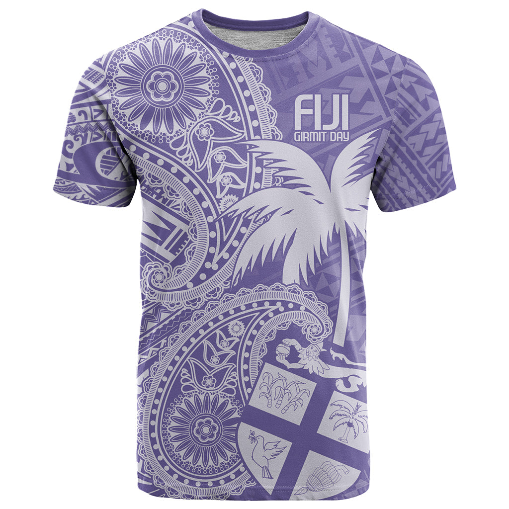 Custom Indo Fijians T-Shirt Fiji ke Hindustani Polyneisan Paisley Purple Style Graphic Tee