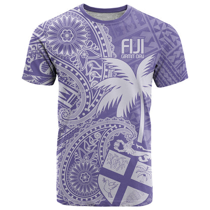 Custom Indo Fijians T-Shirt Fiji ke Hindustani Polyneisan Paisley Purple Style Graphic Tee