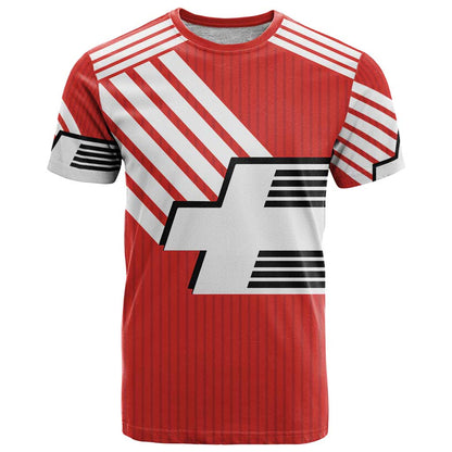 Swiss Football Custom T-Shirt 1990-1992 Retro Red Switzerland Vintage Graphic Tee