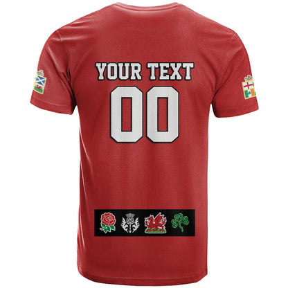 Custom British Lions T-Shirt Combination of England Irish Scottish Welsh Graphic Tee
