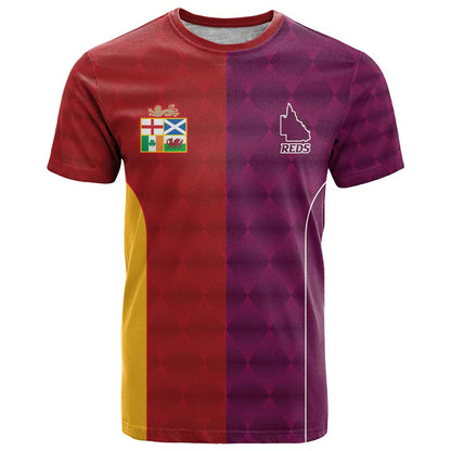 Custom British Lions Australia Queensland T-Shirt Sporty Style Graphic Tee