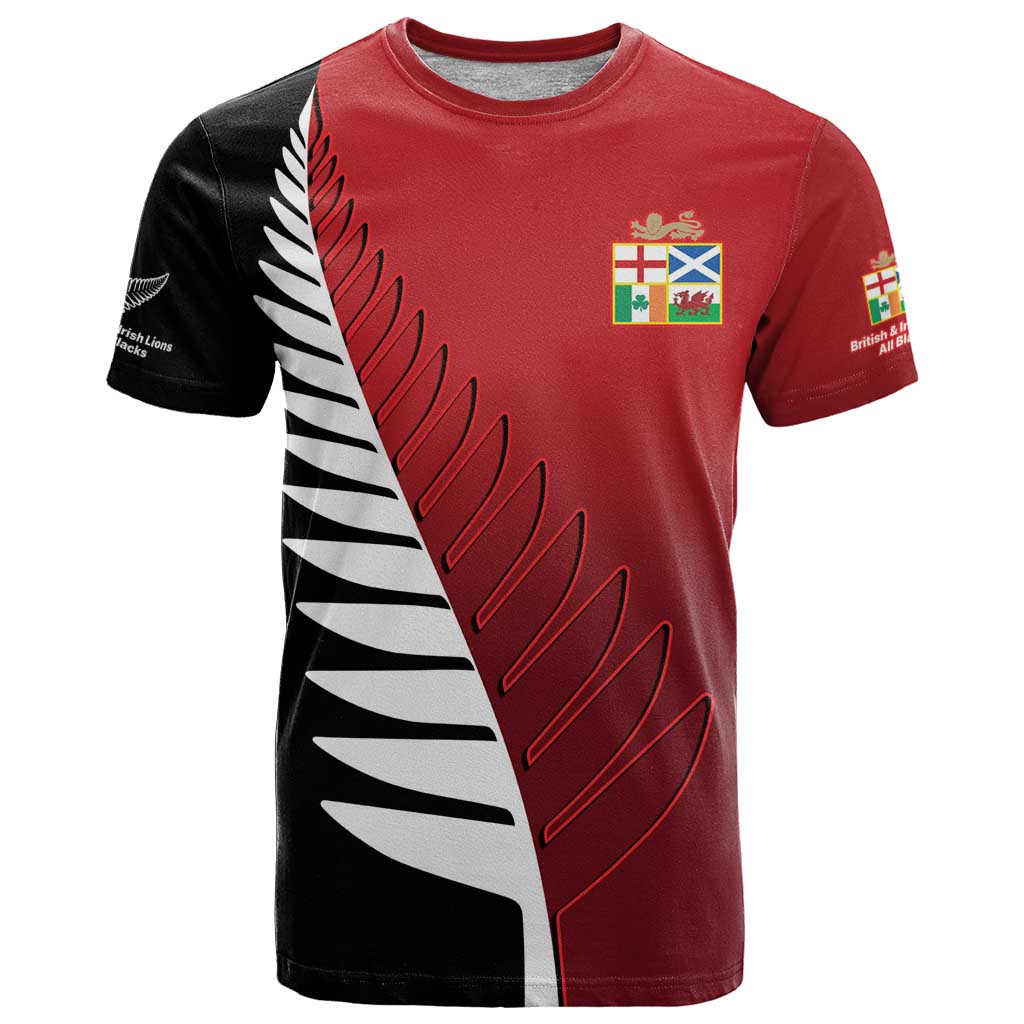 Custom British Lions New Zealand T-Shirt Half Black Fern Graphic Tee