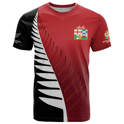 Custom British Lions New Zealand T-Shirt Half Black Fern Graphic Tee