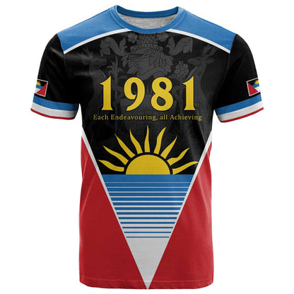 Antigua and Barbuda 1981 T-Shirt Each Endeavouring All Achieving Graphic Tee