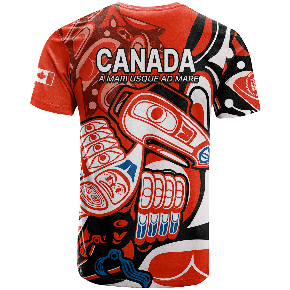 Canada Haida T-Shirt Classic Haida Stylized Raven in red Graphic Tee