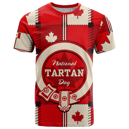 Canada Tartan Day T-Shirt Canada Maple Leaf Journee du Tartan Graphic Tee