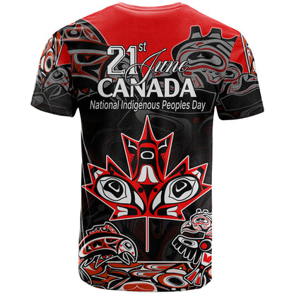 Canada National Aboriginal Day T-Shirt Indigenous Art Stylization Graphic Tee