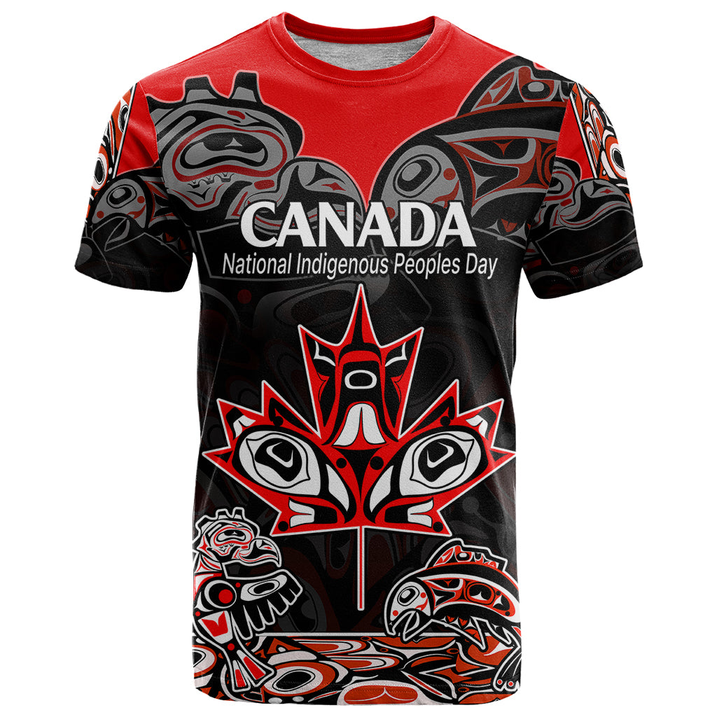 Custom Canada National Aboriginal Day T-Shirt Indigenous Art Stylization Graphic Tee